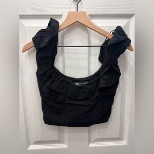 Zara Crop Ruffle sleeve